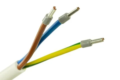Color Coded Electrical Wires with Terminals Stock Photos
