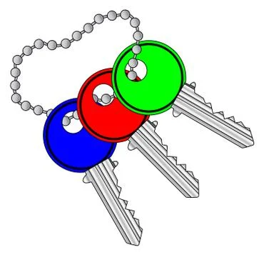 Color Coded Keys Stock Illustration