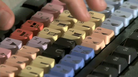 Color-coded video editing keyboard Stock Footage 661146