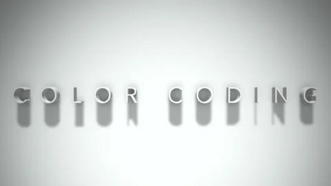 Color coding 3D title animation with shadows on a white background Stock Footage 297906394
