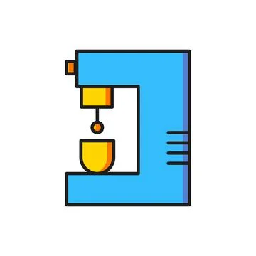 Color Coffee machine icon isolated on white background. Flat filled outline.. Stock Illustration