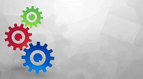 Color cogwheels on triangular background Stock Footage 54791941