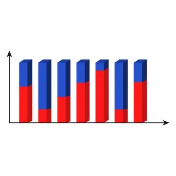 Color columns chart Stock Illustration