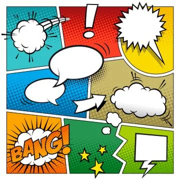Color Comic Book Page Template Stock Illustration