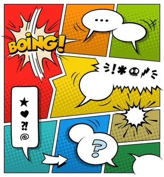 Color Comic Book Page Template Stock Illustration