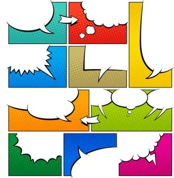 Color Comic Book Page Template Stock Illustration