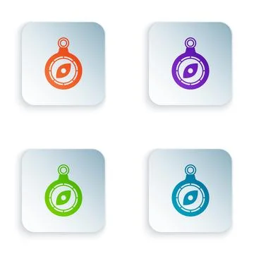Color Compass icon isolated on white background. Windrose navigation symbol.. Stock Illustration