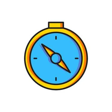 Color Compass icon isolated on white background. Windrose navigation symbol.. Stock Illustration