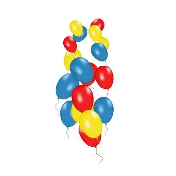 Color composition of vector realistic balloons isolated on white background Stock Illustration