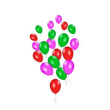 Color composition of vector realistic balloons isolated on white background 스톡 일러스트