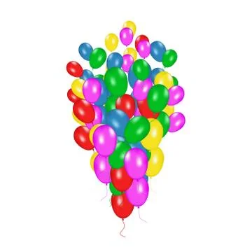 Color composition of vector realistic balloons isolated on white background Illustrazione stock