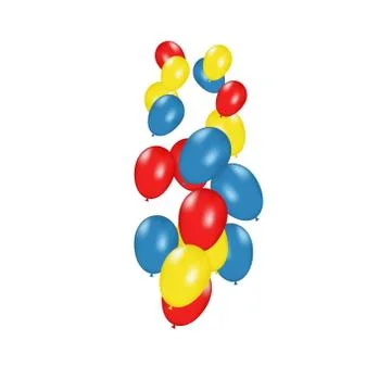 Color composition of vector realistic balloons isolated on white background Stock Illustration