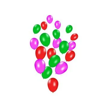 Color composition of vector realistic balloons isolated on white background Stock Illustration