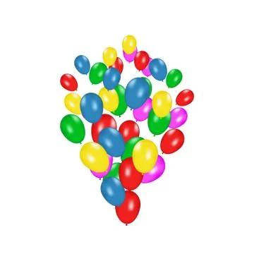 Color composition of vector realistic balloons isolated on white background Stock Illustration