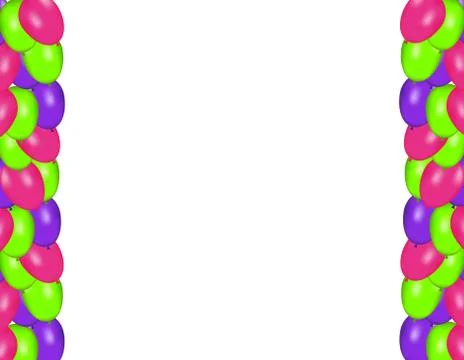 Color composition of vector realistic balloons isolated on white background Stock Illustration