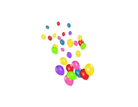 Color composition of vector realistic balloons isolated on white background Stock Illustration