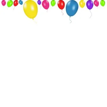 Color composition of vector realistic balloons isolated on white background Stock Illustration