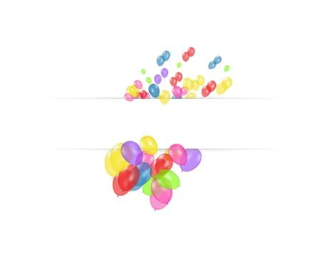 Color composition of vector realistic balloons isolated on white background Stock Illustration