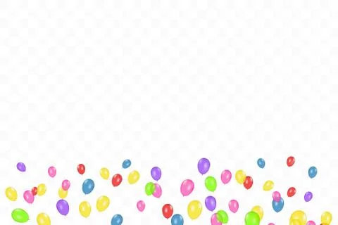 Color composition of vector realistic balloons isolated on transparent Stock Illustration