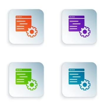 Color Computer api interface icon isolated on white background. Application Stockillustratie