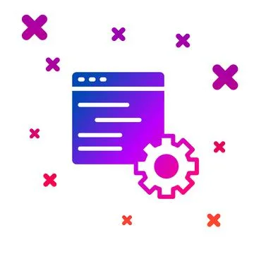 Color Computer api interface icon isolated on white background. Application 스톡 일러스트