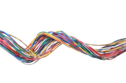 Color computer cable isolated Stock Photos