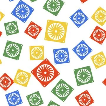Color Computer cooler icon isolated seamless pattern on white background. PC Stock Illustration