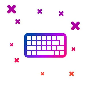 Color Computer keyboard icon isolated on white background. PC component sign Illustrazione stock