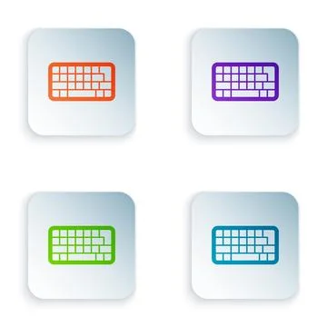 Color Computer keyboard icon isolated on white background. PC component sig.. Stock-Illustration