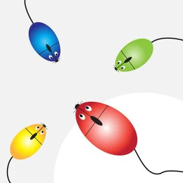 Color computer mouse with eyes Stock Illustration
