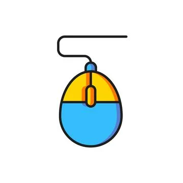 Color Computer mouse gaming icon isolated on white background. Optical with.. イラスト素材