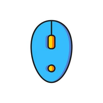 Color Computer mouse icon isolated on white background. Optical with wheel .. Stock Illustration