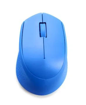 Color computer mouse on white background, top view Foto stock