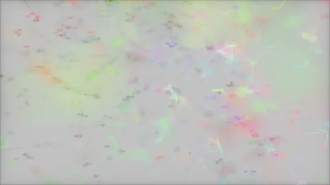 Color confusion.Abstract digital binary data nodes and connection paths form a Stock Footage 98375368