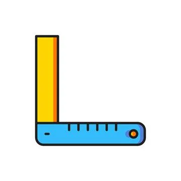 Color Corner ruler icon isolated on white background. Setsquare, angle rule.. Stock Illustration