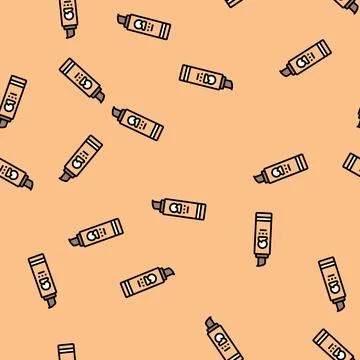 Color correcting moisturizer cream vector seamless pattern Stock Illustration