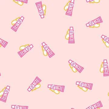 Color correcting moisturizer cream vector seamless pattern Stock Illustration