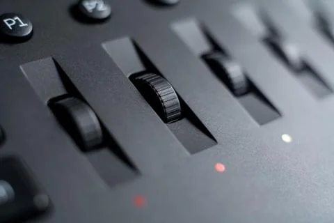 Color correction control buttons on the panel close-up. 库存照片