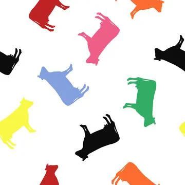 Color Cow Pattern. Stock Illustration