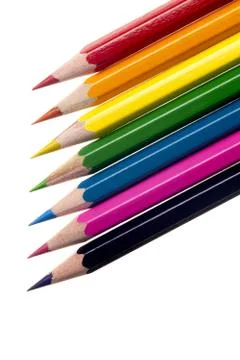 Color crayons Stock Photos