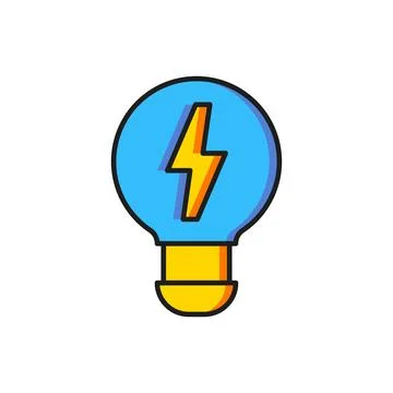 Color Creative lamp light idea icon isolated on white background. Concept i.. Stock-Illustration