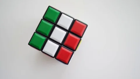 Color cube isolated in a white background. Color cube Italy Stock Footage 126406427
