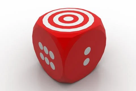 Color cube with target sign Free Stock Illustration