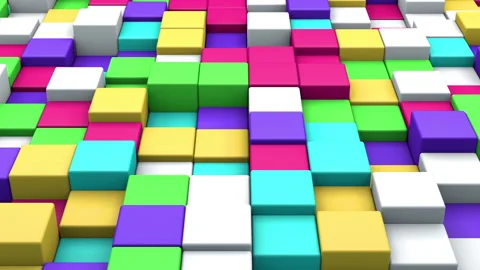 Color Cubes in a 3D animation Stock Footage 251619560