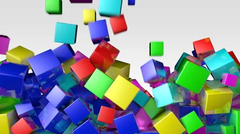 Color Cubes Falling Vídeo Stock 58449773