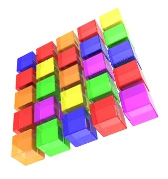 Color cubes Stock Illustration