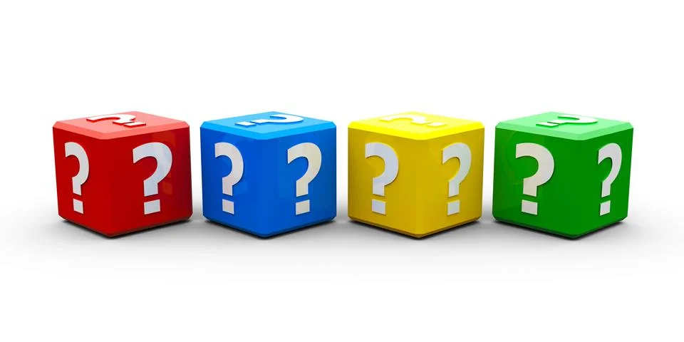 Color cubes question 库存插图