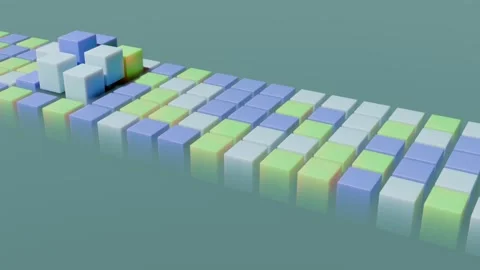 Color cubes road boxes path able to loop endless Stock Footage 332188548