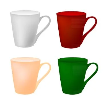 Color cup on a white background Stock Illustration