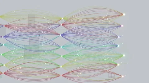Color curve lines tech bg able to loop endless Stock Footage 345816462